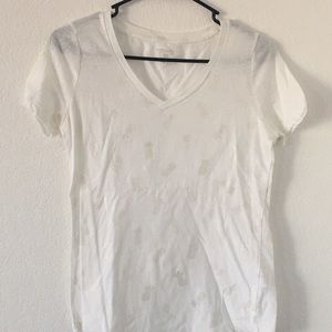 White Pineapple V-Neck